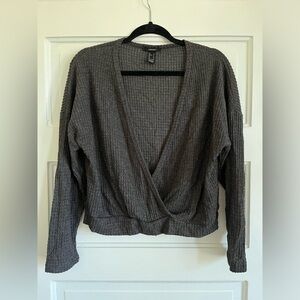 Forever 21 Charcoal V-Neck Sweater